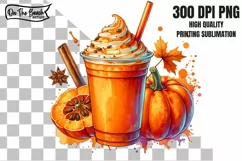 Pumpkin Spice Kawaii PNG SUBLIMATION 3 PNGs Product Image 3