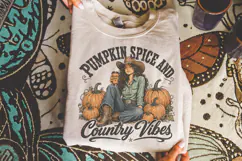 Pumpkin spice and country vibes Png, Fall shirt design Product Image 2