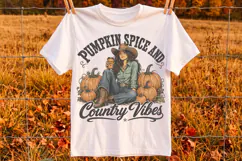 Pumpkin spice and country vibes Png, Fall shirt design Product Image 3
