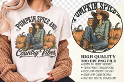 Pumpkin spice and country vibes Png, Fall shirt design Product Image 4