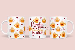 Pumpkin Spice and Everything is Nice coffee mug sublimation wrap glass mug wrap svg presized for 11oz and 15oz glass mug are sublimation files