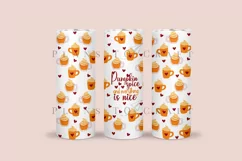 pumpkin spice skinny tumbler sublimation wrap with high resolution 300 DPI and transparant background perfect for 20oz and 30oz skinny tumbler