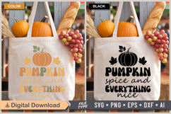 Pumpkin Spice and Everything Nice SVG File | Fall Retro SVG Product Image 2