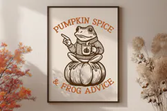 Pumpkin Spice Frog SVG PNG | Funny Autumn Frog Cute Clipart Product Image 2