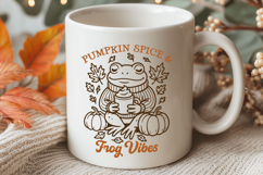 Cottagecore Fall Frog SVG Bundle | Cozy Autumn Frog Clipart Product Image 6