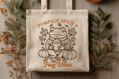 Pumpkin Spice Frog SVG | Cozy Fall Frog Clipart Autumn PNG Product Image 2