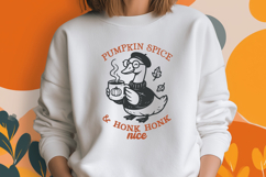Pumpkin Spice and Honk Honk Nice SVG | Funny Fall Goose PNG Product Image 2