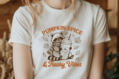 Pumpkin Spice and Trashy Vibes SVG PNG, Funny Fall Raccoon Product Image 2
