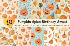 pumpkin spice birthday, sweet party design, festive fall pattern, birthday cake background, autumn celebration art, party hat decor, buttercream frosting paper, joyful occasion design, festive sprinkle pattern, happy fall art