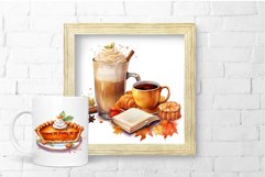 Pumpkin Spice Clipart Watercolor Autumn Sublimation Bundle