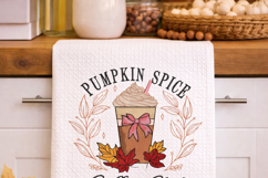 Pumpkin Spice Latte Embroidery Fall Kitchen Decor Coffee Clu Product Image 7