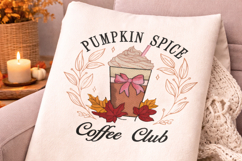 Pumpkin Spice Latte Embroidery Fall Kitchen Decor Coffee Clu Product Image 5