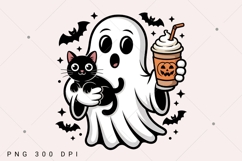 Pumpkin Spice Ghost PNG, Halloween Ghost PNG, Halloween Cat Product Image 6