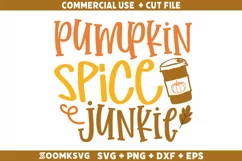 Pumpkin spice junkie SVG, Autumn SVG, Fall SVG, Cricut SVG Product Image 1