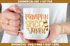 Pumpkin spice junkie SVG, Autumn SVG, Fall SVG, Cricut SVG Product Image 2