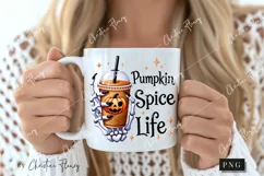 Skeleton Pumpkin Spice Life PNG | Halloween PNG Product Image 2