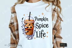 Skeleton Pumpkin Spice Life PNG | Halloween PNG Product Image 3