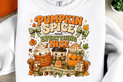 Pumpkin Spice PNG, Cute Fall Coffee PNG Product Image 1