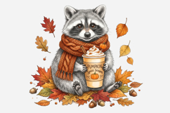 Pumpkin Spice Raccoon PNG Product Image 1
