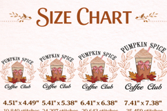 Pumpkin Spice Latte Embroidery Fall Kitchen Decor Coffee Clu Product Image 6