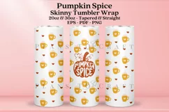 pumpkin spice skinny tumbler sublimation wrap with high resolution and transparant background are for 20oz and 30oz skinny tumbler
