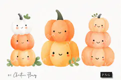 Cute Halloween Pumpkins Clipart | Halloween PNG Product Image 1