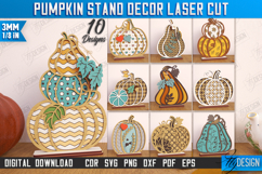 pumpkin stand decor laser cut bundle, layered floral pumpkin Product Image 1
