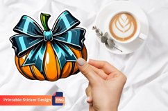 Pumpkin Bow Sticker, Fall Harvest Bow Sticker Product Image 1