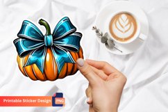 Pumpkin Bow Sticker, Fall Harvest Bow Sticker Product Image 1