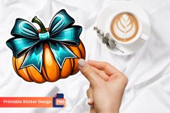 Pumpkin Bow Sticker, Fall Harvest Bow Sticker Product Image 1