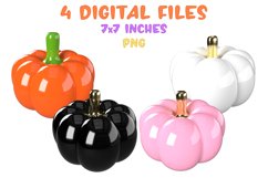 3D Pumpkin Halloween Clipart PNG, 3D Luxury Pumpkins Bundle Product Image 2