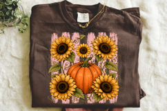 Pumpkin Sunflower PNG,Fall Floral Sublimation Design Product Image 2