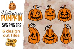 Halloween Pumpkin SVG 6 cut files design Product Image 1