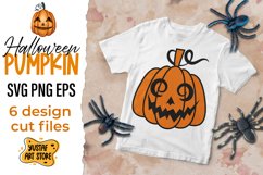 Halloween Pumpkin SVG 6 cut files design Product Image 2