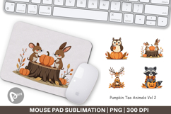 Mouse Pad Pumpkin Tea Animals Product Image 1