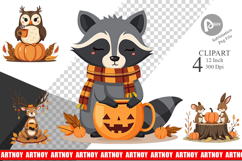 Pumpkin Tea Animals Clipart Product Image 1