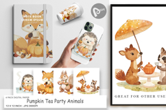 Digital Paper Pumpkin Tea Animals Product Image 1