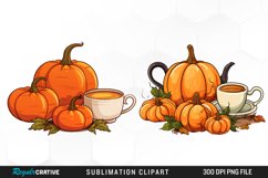 Watercolor Pumpkin Tea Graphics Clipart Product Image 1