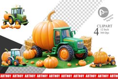 Clipart Pumpkin Tractor Product Image 1