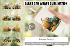 Glass Can Wraps Pumpkin Tractor Product Image 1