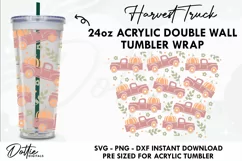 Pumpkin Truck Wrap SVG | 24oz Full Acrylic Tumbler Product Image 1