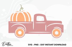 Pumpkin Truck - SVG DXF PNG - Harvest Time Fall craft file Product Image 1