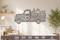 Pumpkin Truck Autumn SVG Laser Cut design
