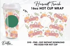 Pumpkin Truck Starbucks Cup Wrap SVG 16oz Hot Cup Product Image 1