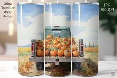 Fall Truck 20oz Tumbler Wrap JPG Autumn Sublimation Designs Product Image 2