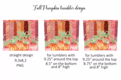 Pumpkin Sublimation Design. Fall Skinny Tumbler Wrap Product Image 2