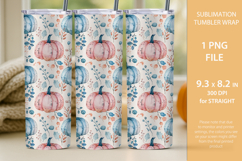 Pink pumpkin tumbler wrap, Pink pumpkin mug wrap Product Image 2