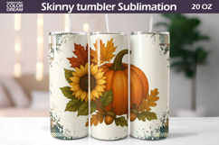 Fall Pumpkin Floral Tumbler | Thanksgiving Tumbler Product Image 1
