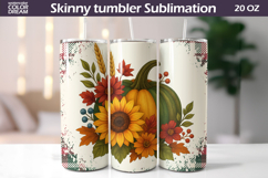 Fall Pumpkin Floral Tumbler | Thanksgiving Tumbler Product Image 1