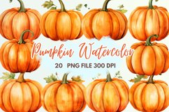 Pumpkin Watercolor Sublimation clipart Product Image 1
